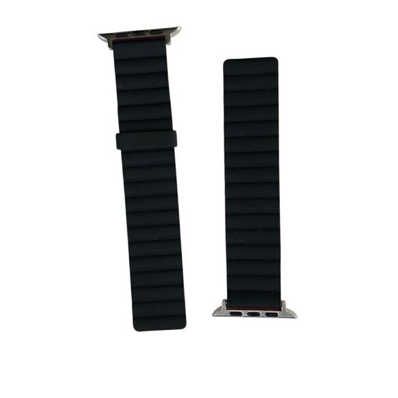 Apple Watch Magnetic Black and Orange Silicone Sports Band 42/44/49 mm - Picture 5 of 5